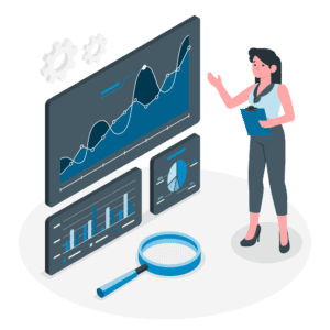 female analyst monitoring HANA database performance