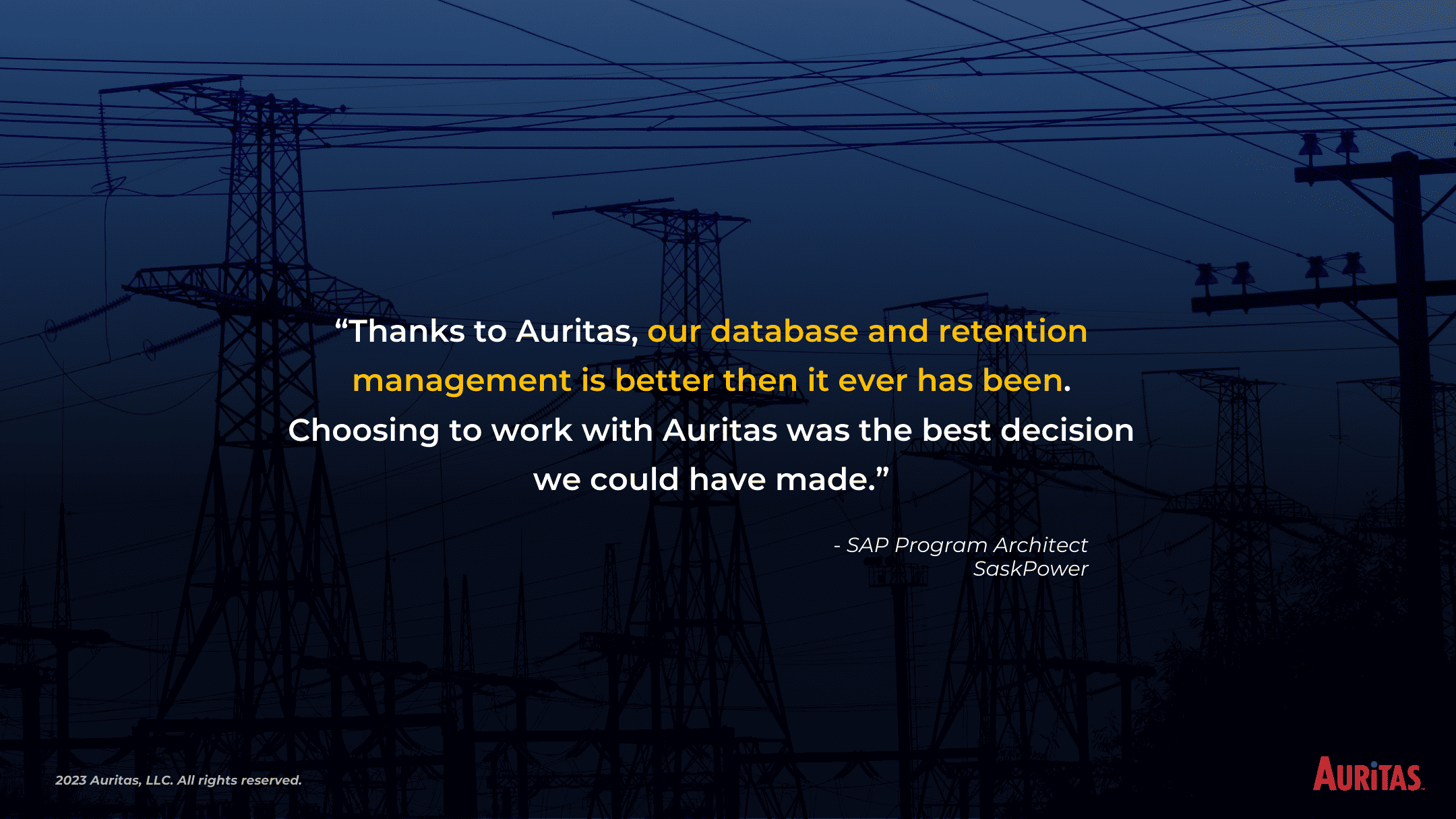 7 1 Data Archiving for Utilities: SaskPower