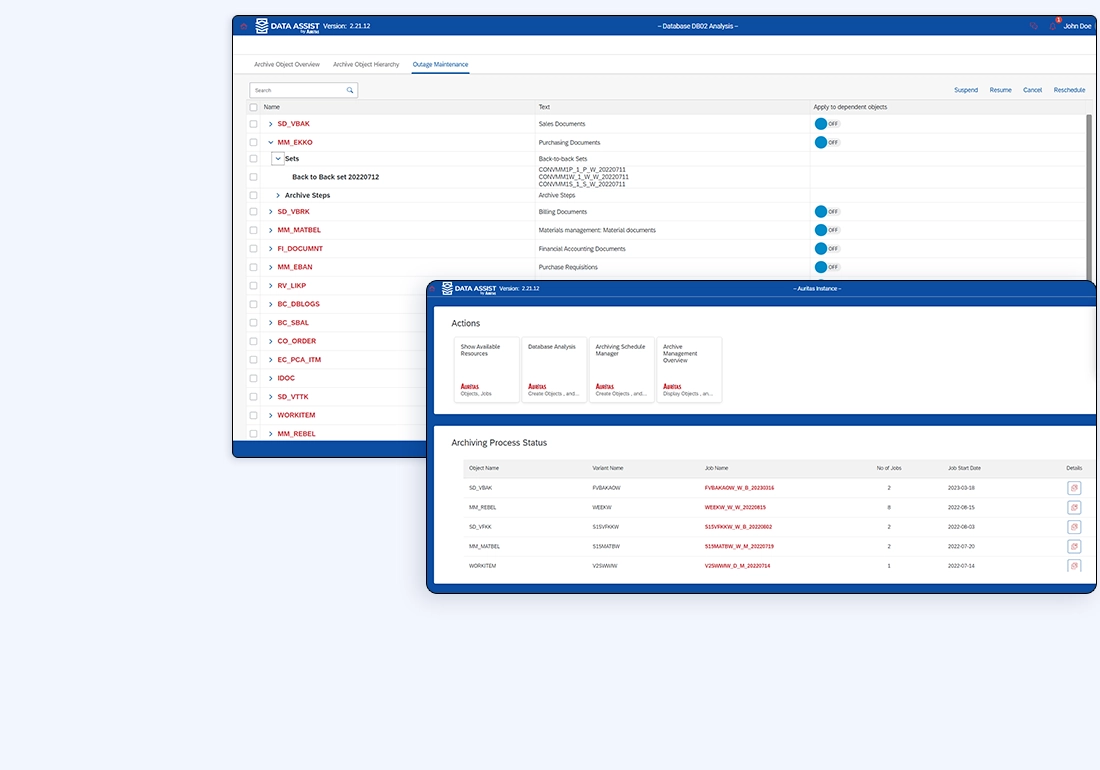 Archive Scheduling 1 Data ASSIST: SAP Data Archiving Tool by Auritas