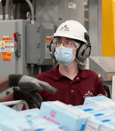 worker with mask on, automated document management